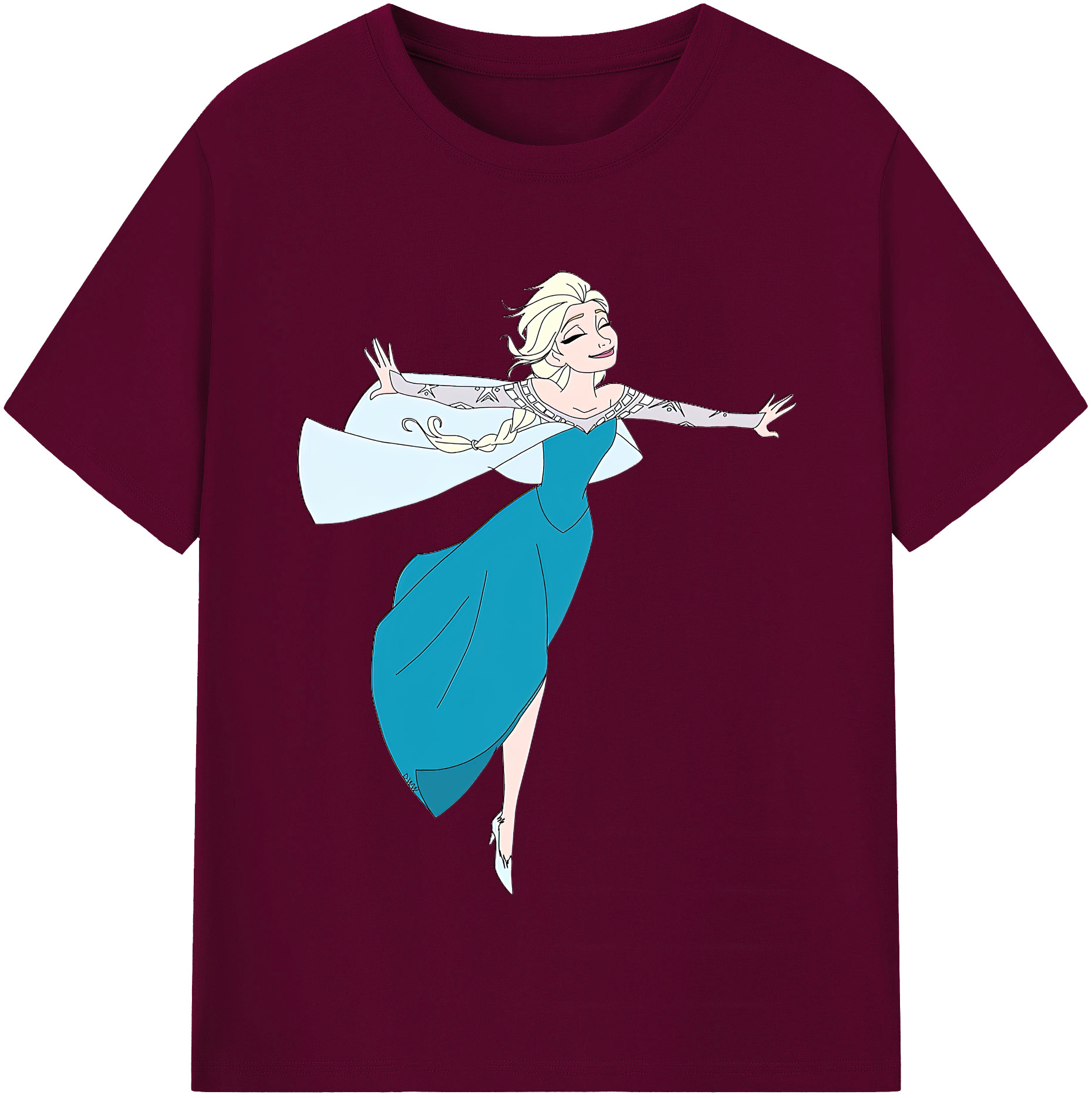 （画像用） アナと雪の女王 アンナ エルサ Frozen Anna Elsa レディースカジュアルプリントTシャツ（綿100％）